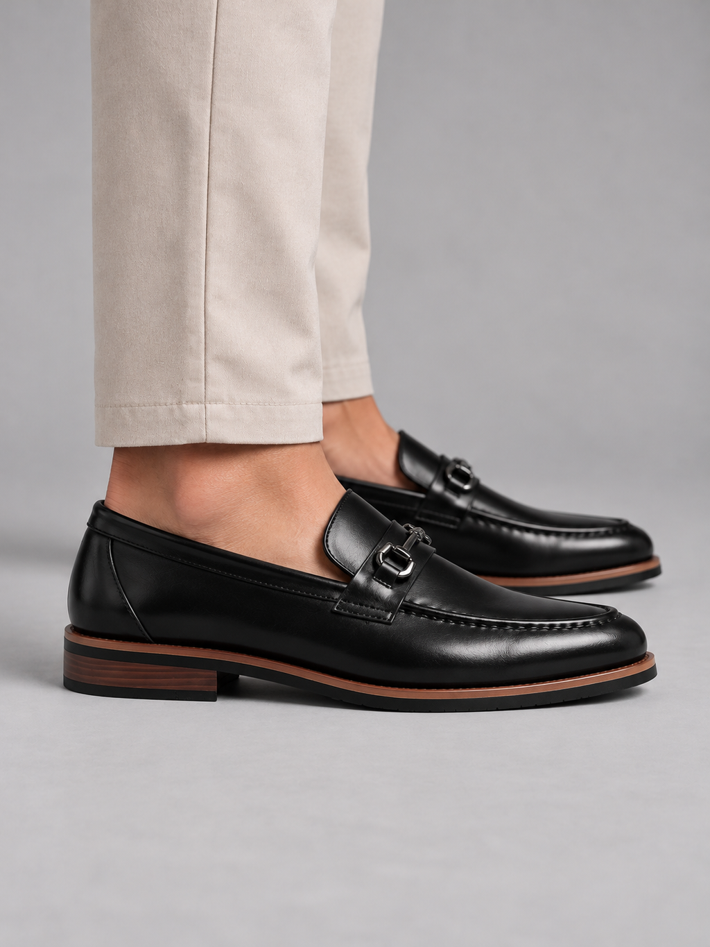 Men’s Leather-Look Loafers – Polished Slip-On Dress Shoes
