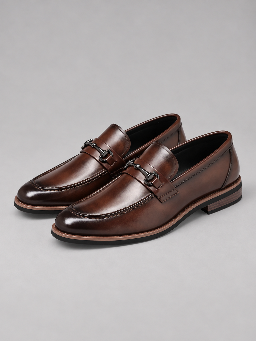 Men’s Leather-Look Loafers – Polished Slip-On Dress Shoes