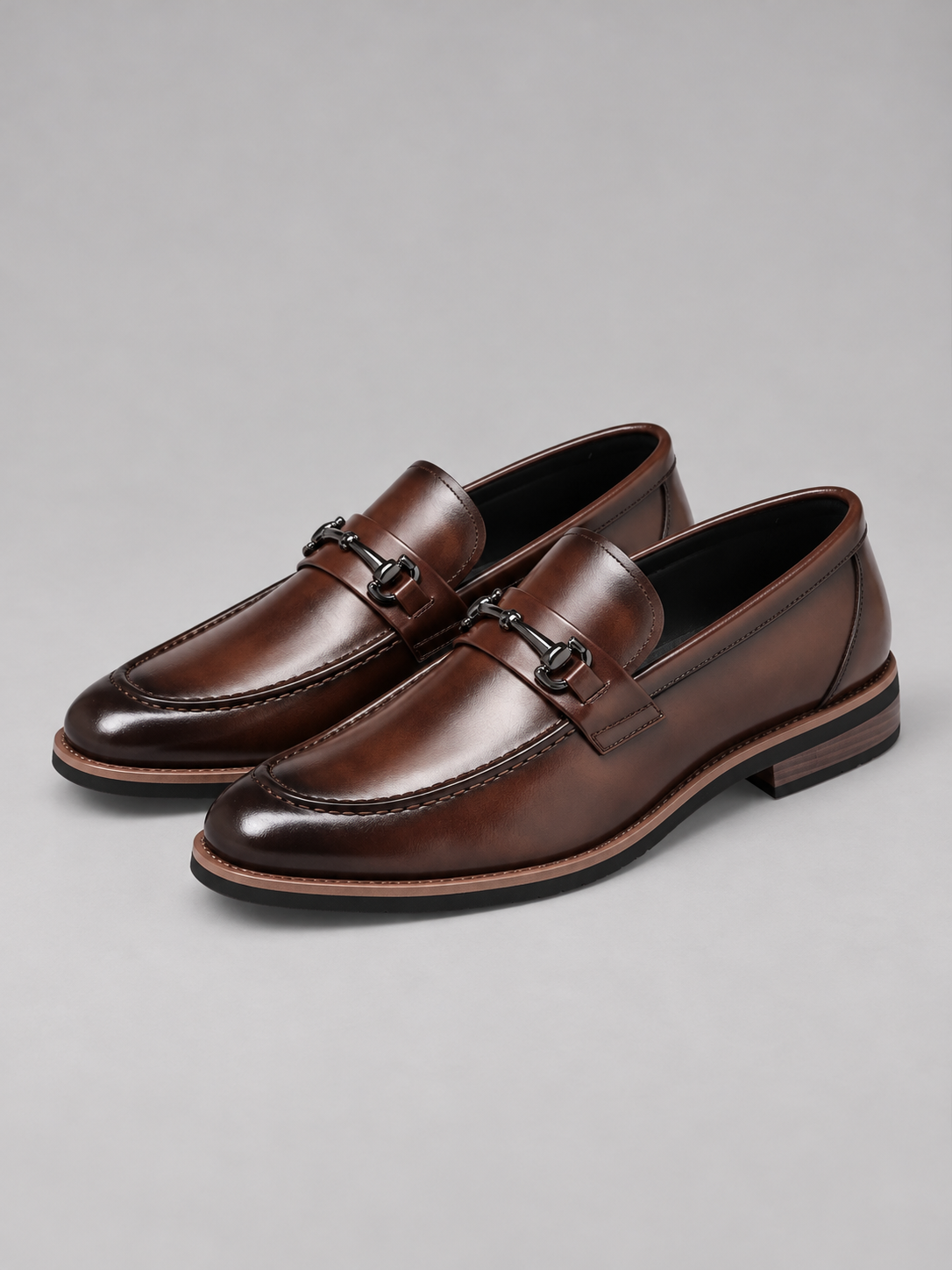 Men’s Leather-Look Loafers – Polished Slip-On Dress Shoes