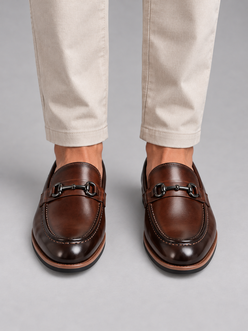 Men’s Leather-Look Loafers – Polished Slip-On Dress Shoes