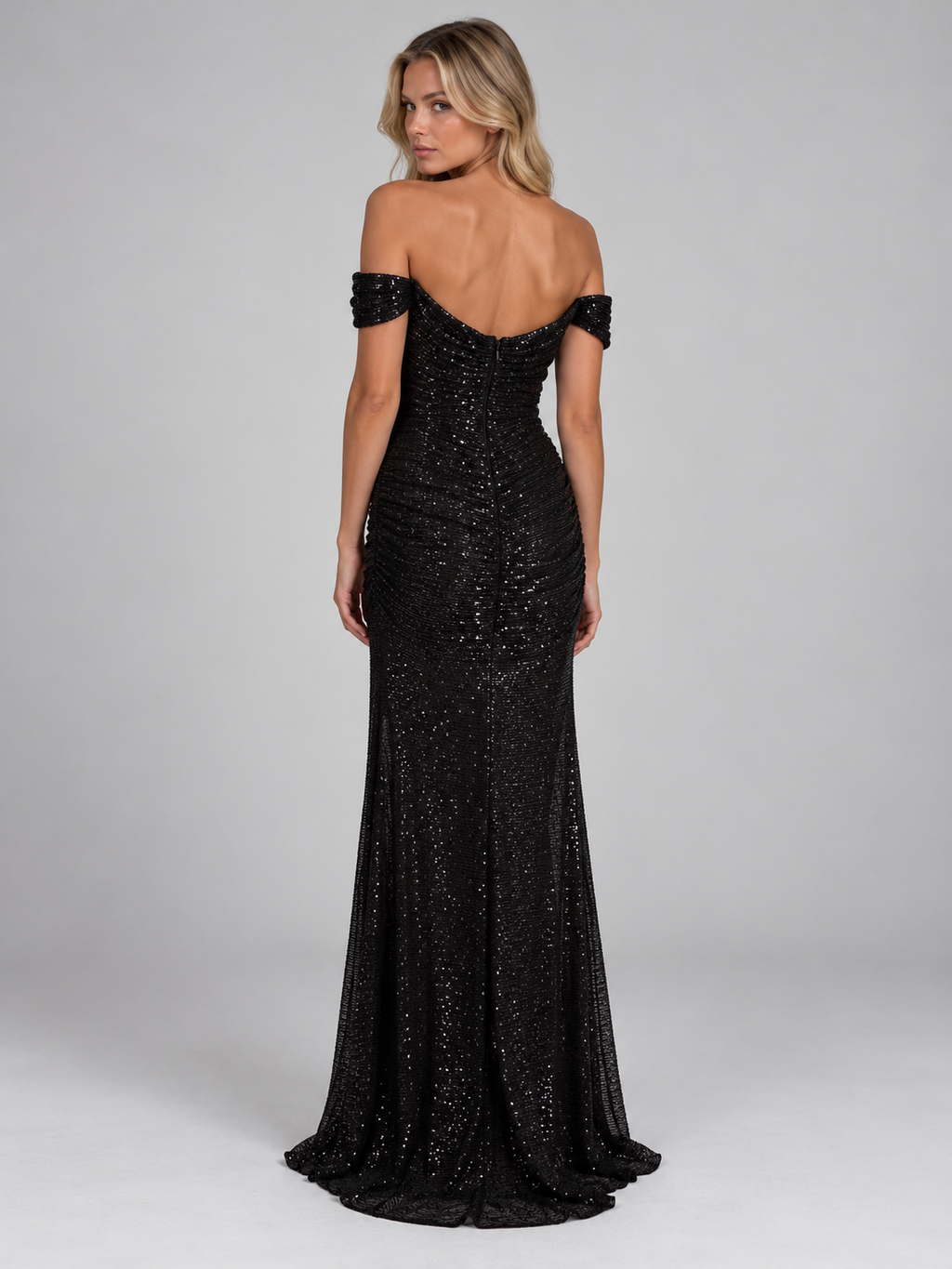 Women’s Off Shoulder Sequin Maxi Dress