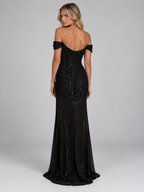 Women’s Off Shoulder Sequin Maxi Dress