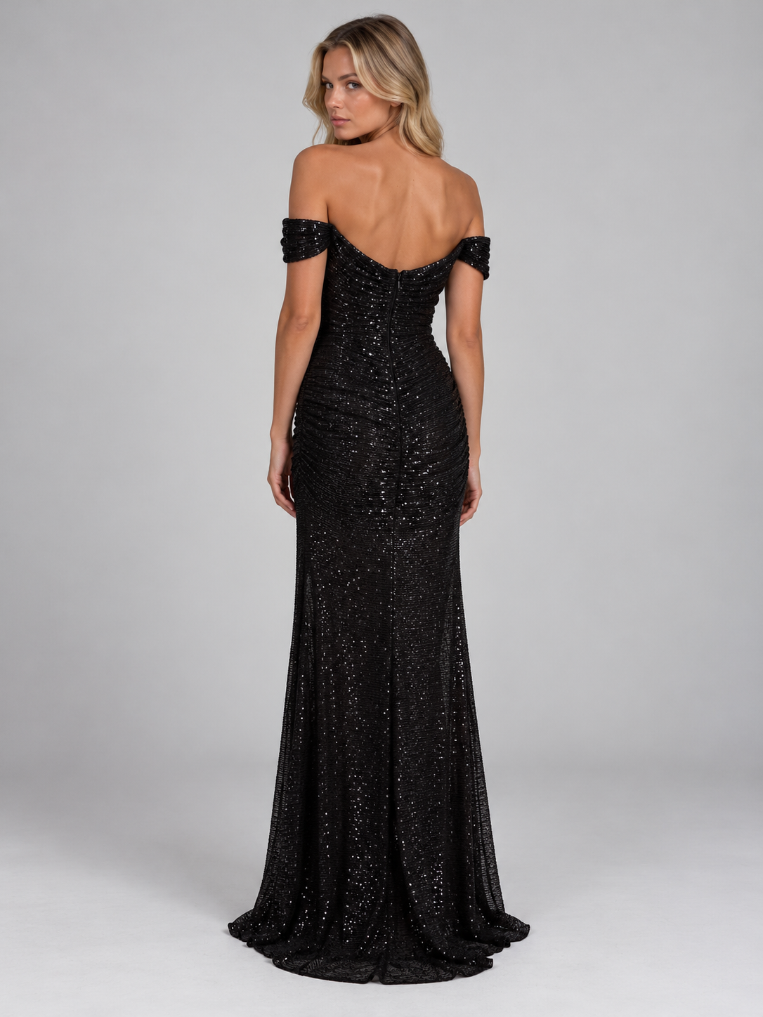 Women’s Off Shoulder Sequin Maxi Dress
