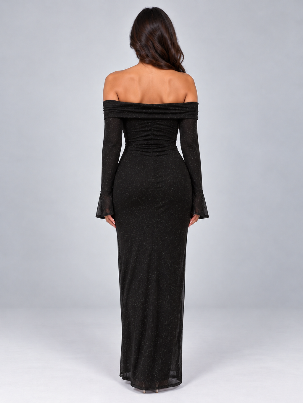 Women’s Glitter Off Shoulder Maxi Dress