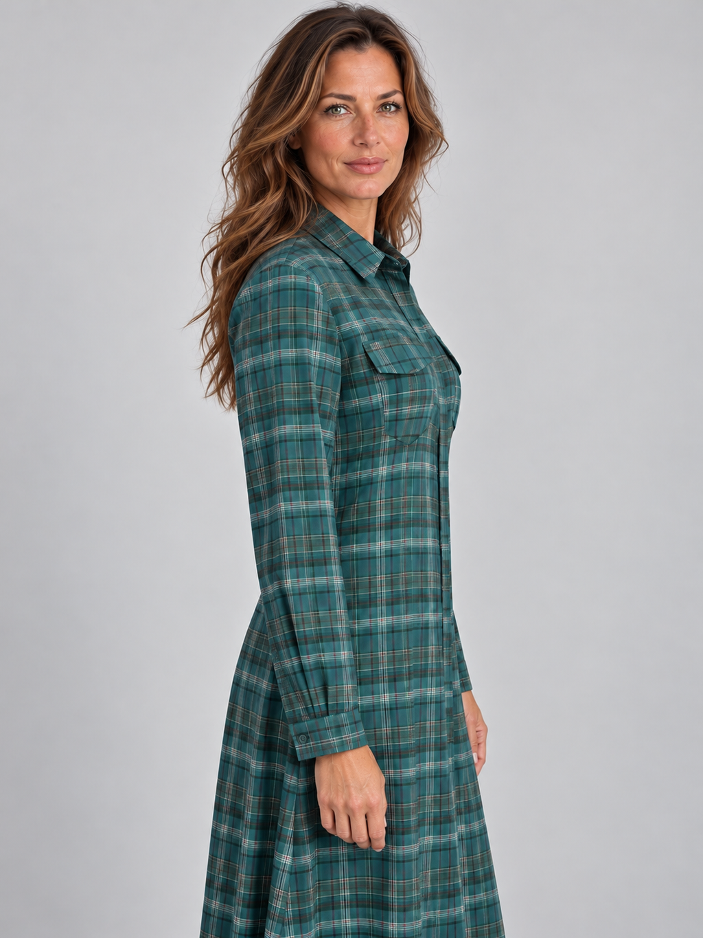 Women’s Long Sleeve Maxi Shirt Dress