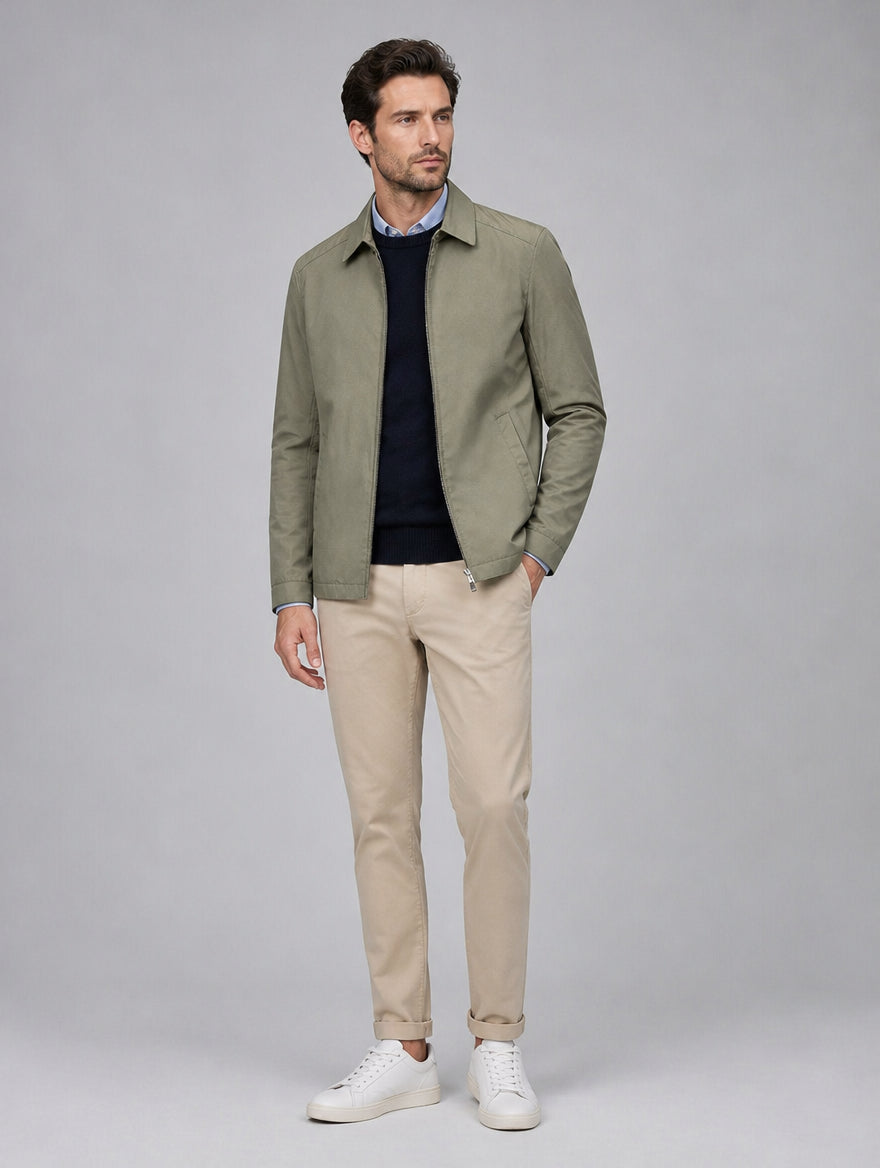 Men’s Lightweight Summer Jacket – Smart Casual Zip Jacket — studio view