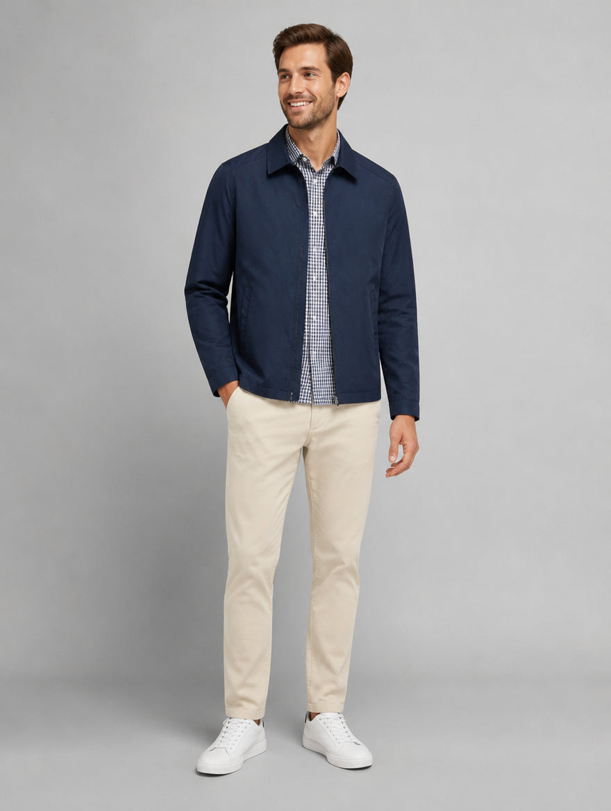 Men’s Lightweight Summer Jacket – Smart Casual Zip Jacket — studio view