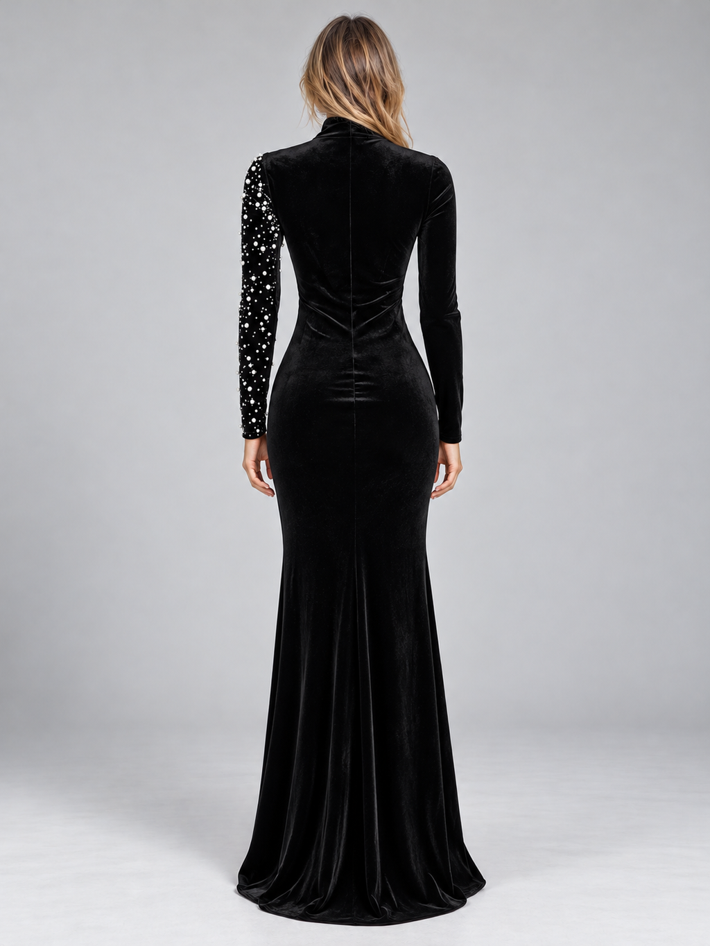Women’s Velvet Rhinestone Maxi Dress