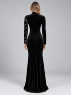 Women’s Velvet Rhinestone Maxi Dress