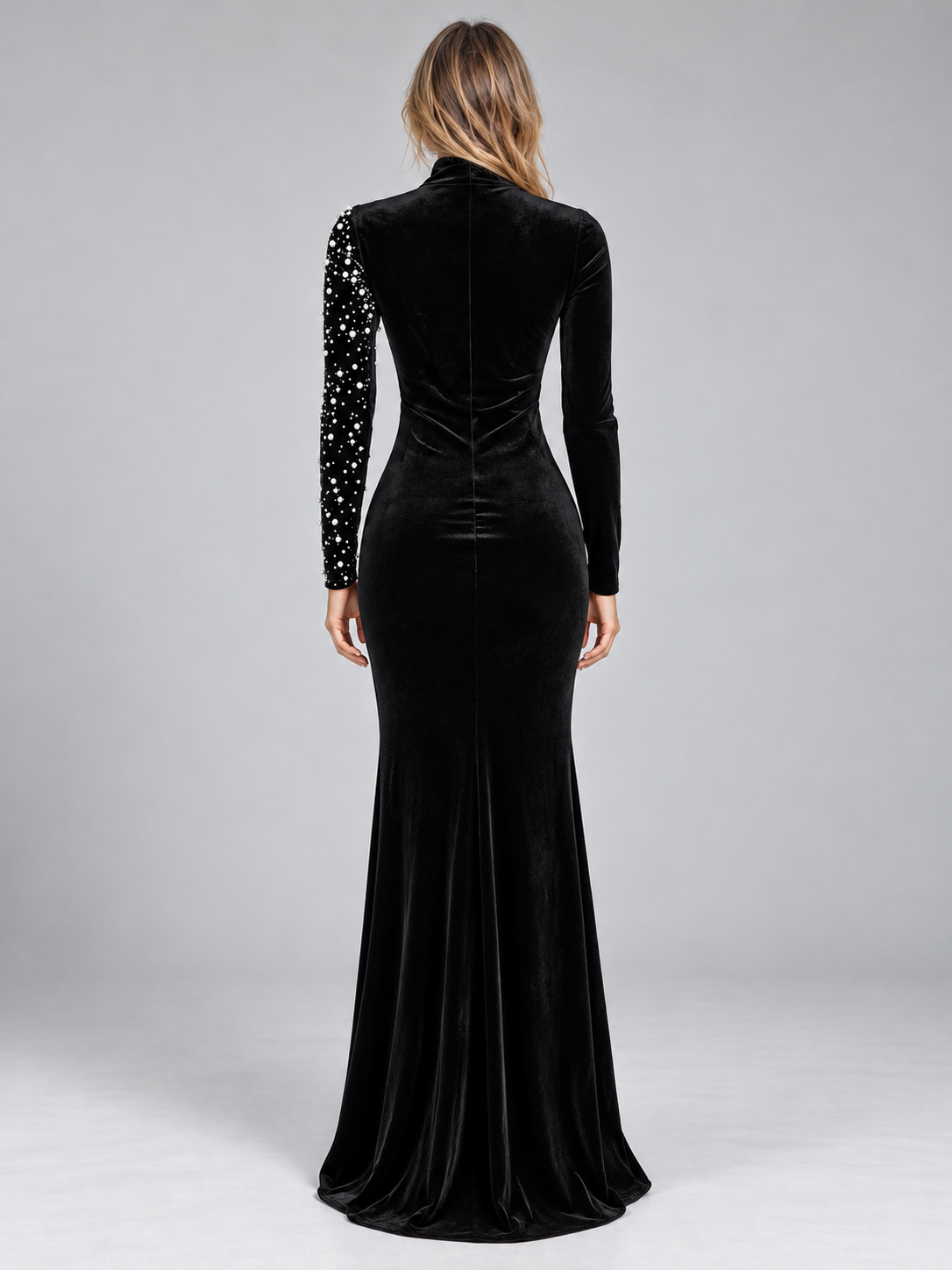 Women’s Velvet Rhinestone Maxi Dress