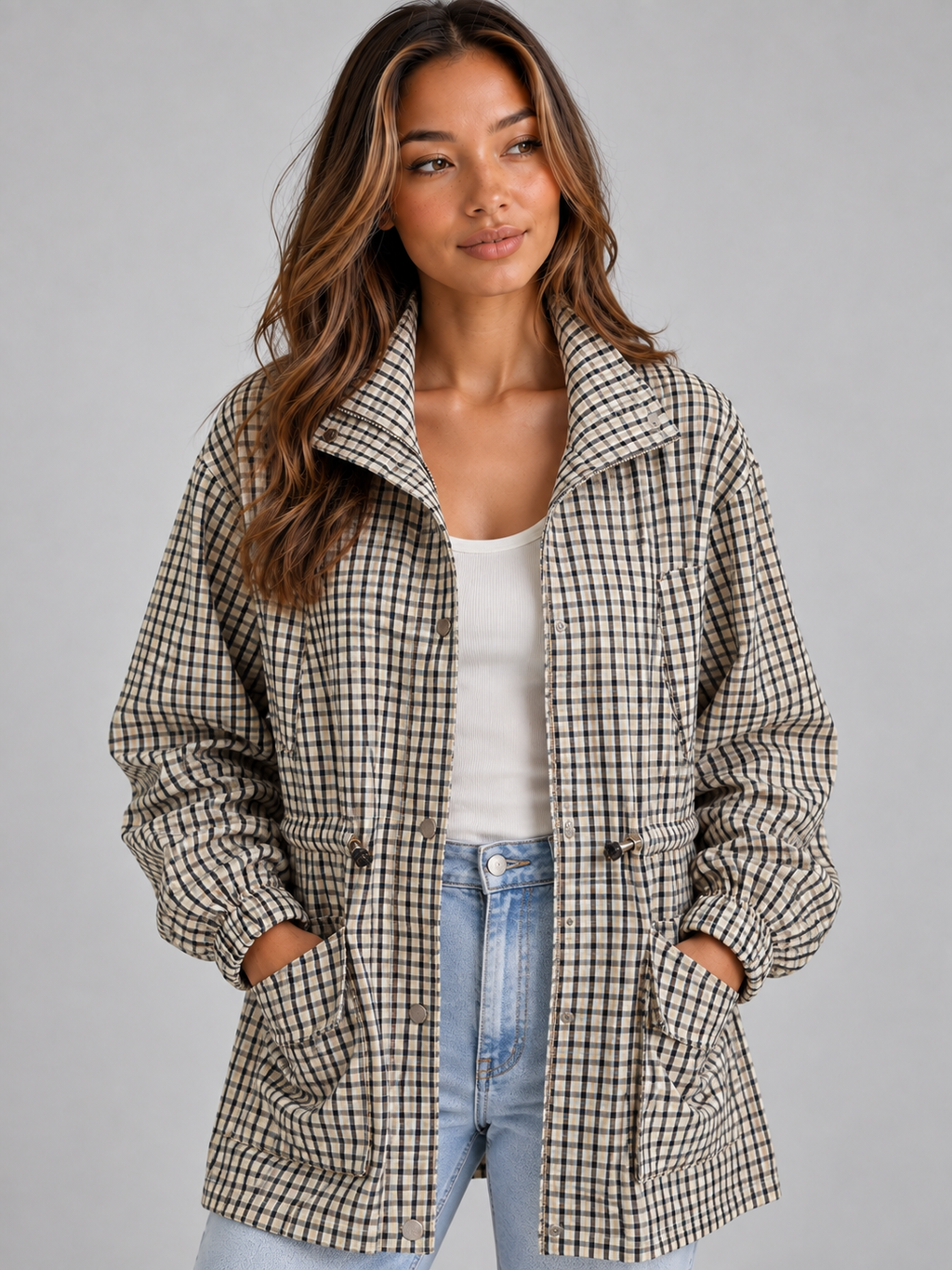 Women’s Checked Utility Jacket