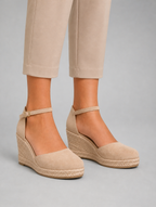 Women's Comfortable Closed Toe Wedge Sandals with Ankle Strap