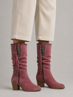 Women’s Cowboy Fringe Boots – Mid-Calf Style