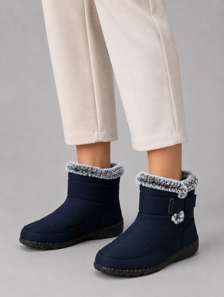 Women’s Faux Fur Lined Snow Boots – Warm Winter Ankle Boots
