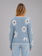 Women's Floral V-Neck Jumper