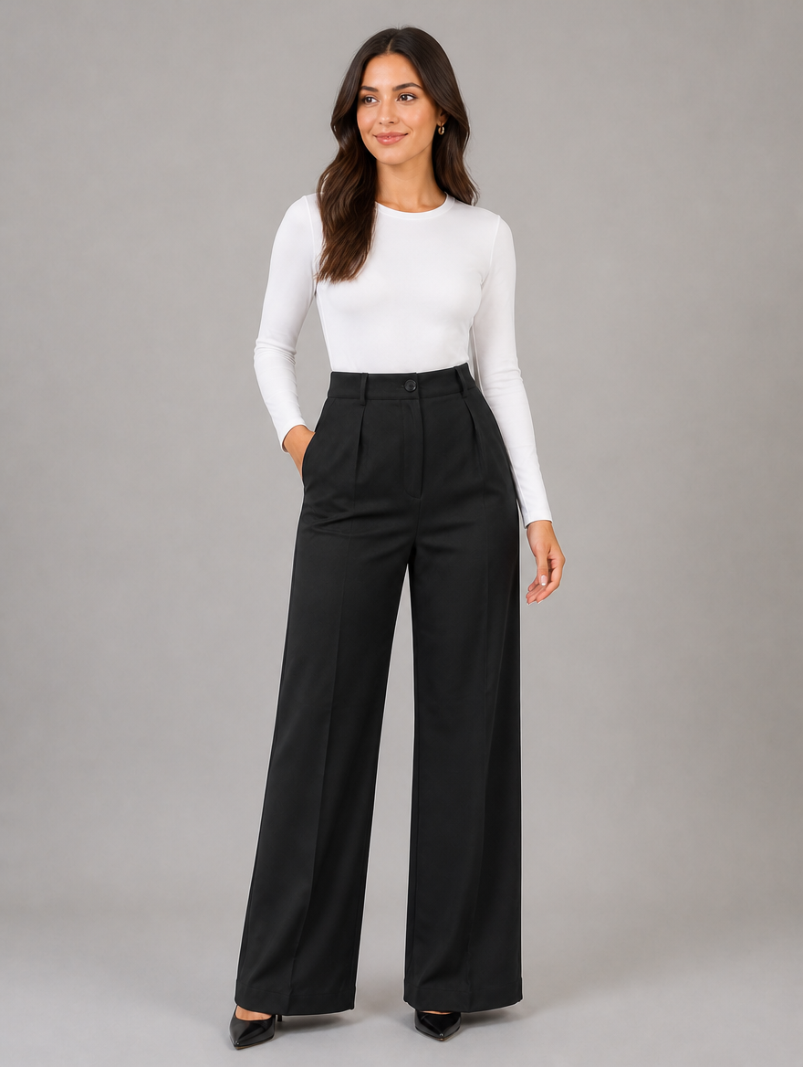 Women's High Waisted Tailored Trousers
