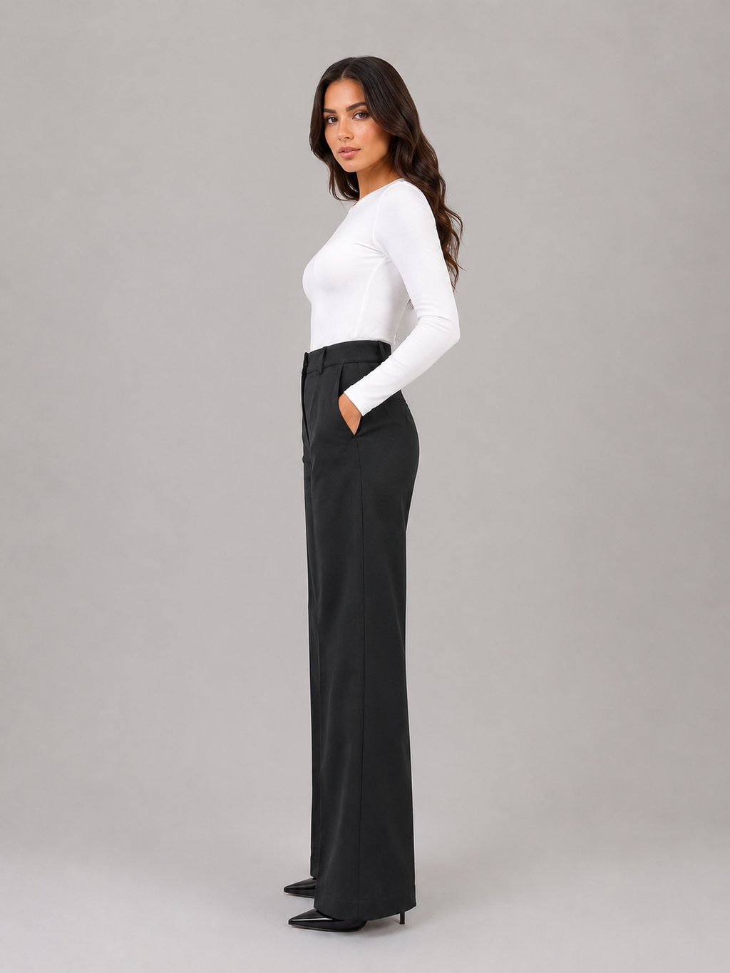 Women's High Waisted Tailored Trousers