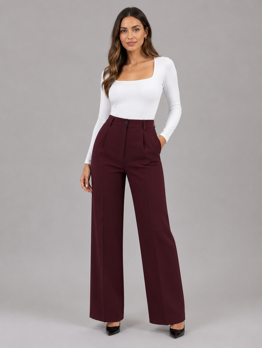 Women's High Waisted Tailored Trousers