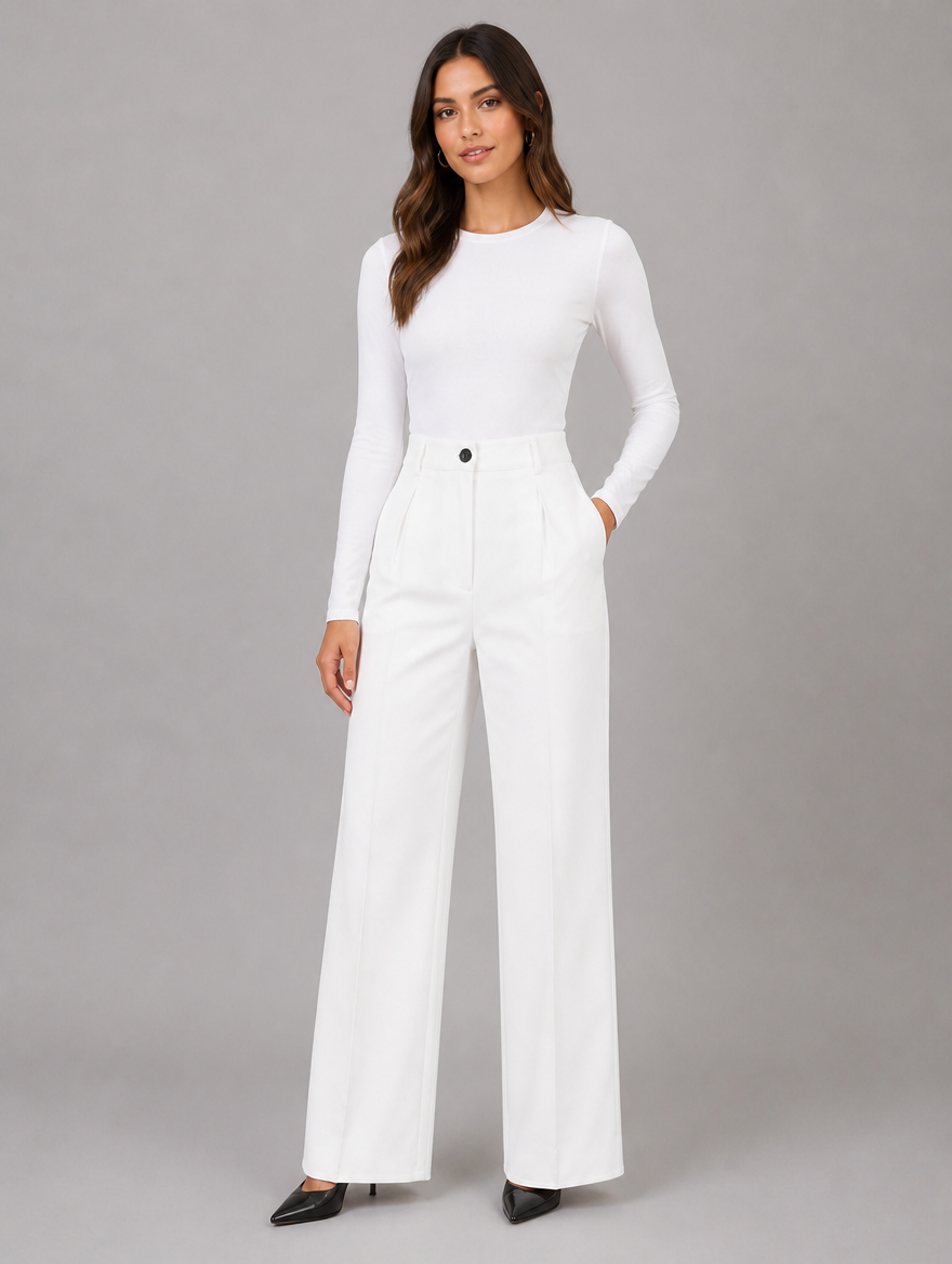 Women's High Waisted Tailored Trousers