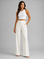 Women's High Waisted Wide Leg Trousers – Tailored Everyday Style