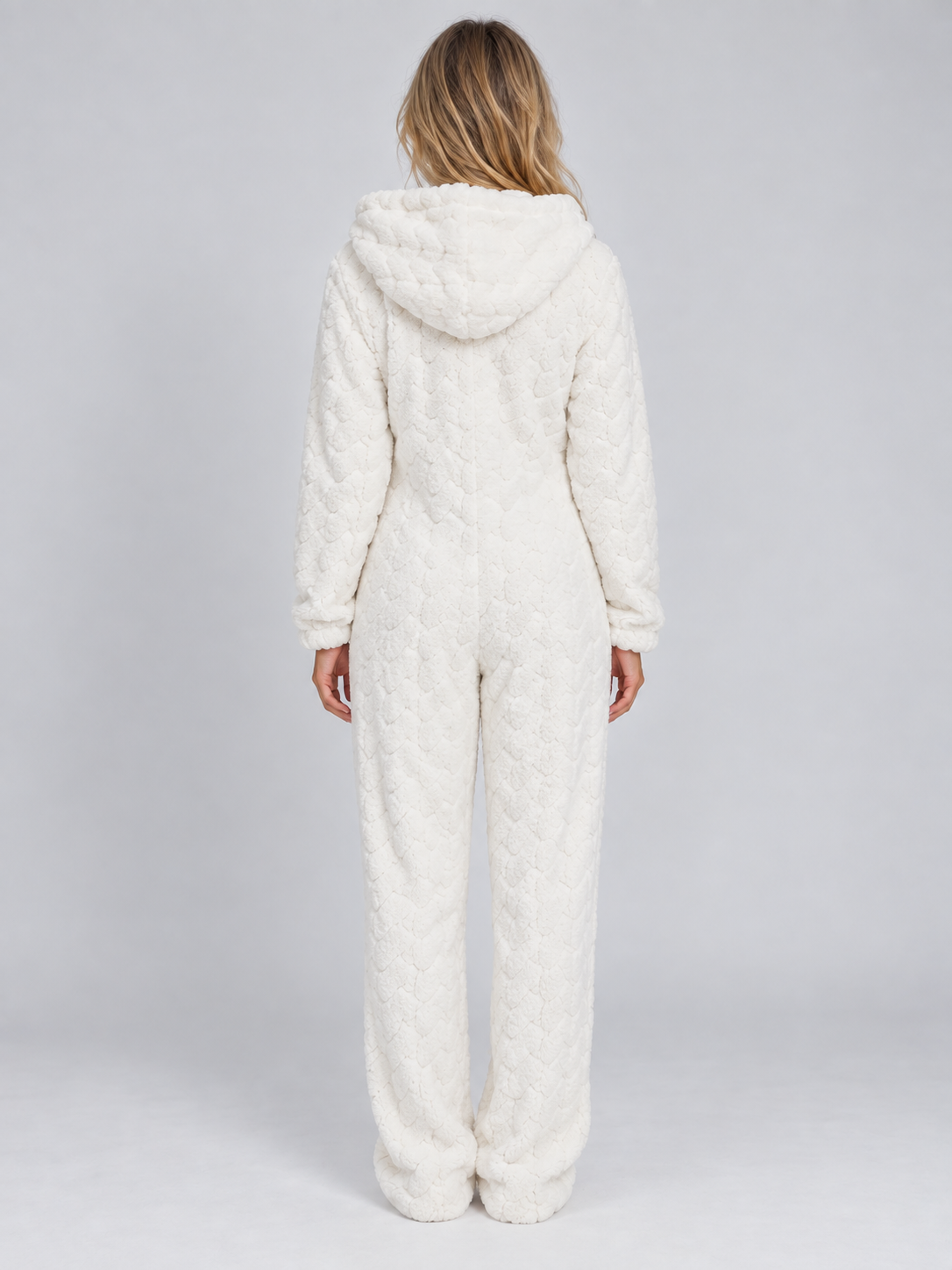 Women’s Hooded Teddy Fleece Jumpsuit – Fluffy Lounge Onesie