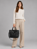 Women’s Large Leather-Look Tote Bag