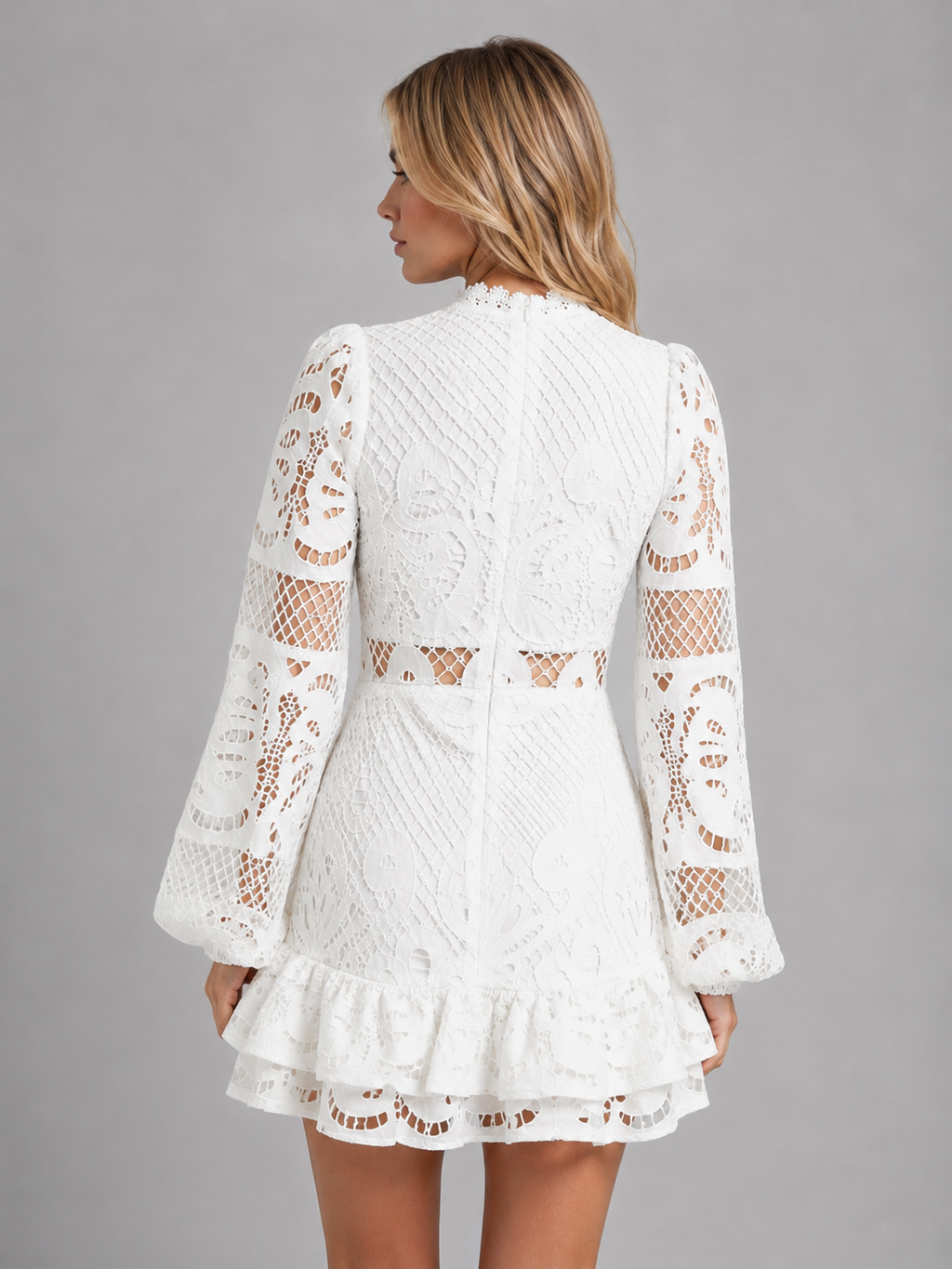 Women's Long Sleeve Lace Mini Dress