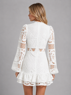 Women's Long Sleeve Lace Mini Dress
