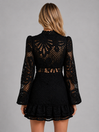 Women's Long Sleeve Lace Mini Dress