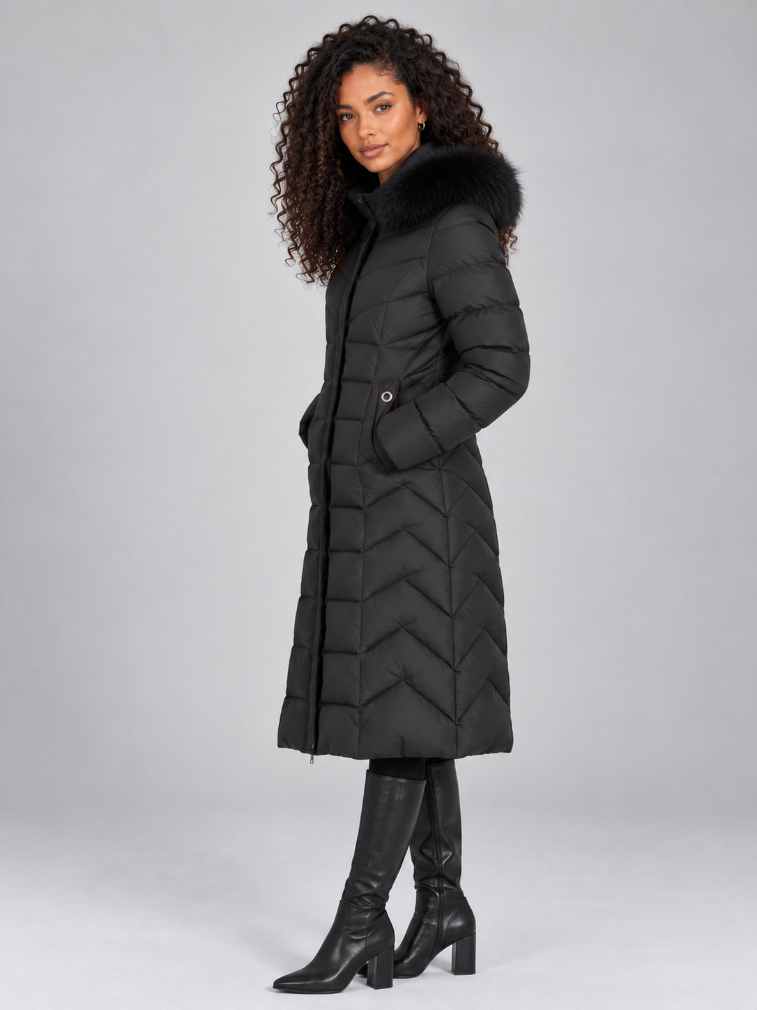 Women’s Longline Quilted Puffer Coat