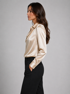 Women’s Satin Look Long Sleeve Blouse