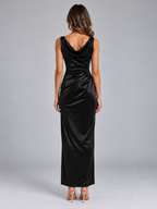 Women’s Satin Look Cowl Neck Maxi Dress