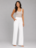 Women’s Stretch Straight-Leg Trousers – High-Waist Comfort Fit