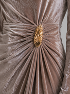 Women’s Velvet Ruched Midi Dress