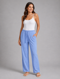 Women's Relaxed Drawstring Trousers – Wide Leg Casual Fit