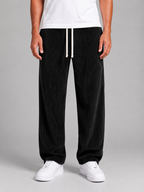 Men's relaxed corduroy trousers in black