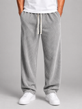 Men's relaxed corduroy trousers in grey
