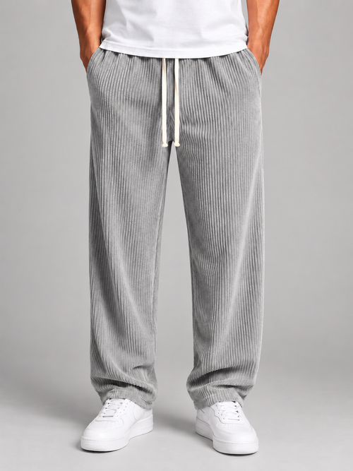 Men's relaxed corduroy trousers in grey