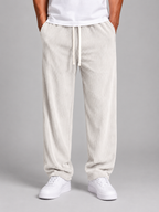 Men's relaxed corduroy trousers in ivory