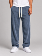 Men's relaxed corduroy trousers in slate blue