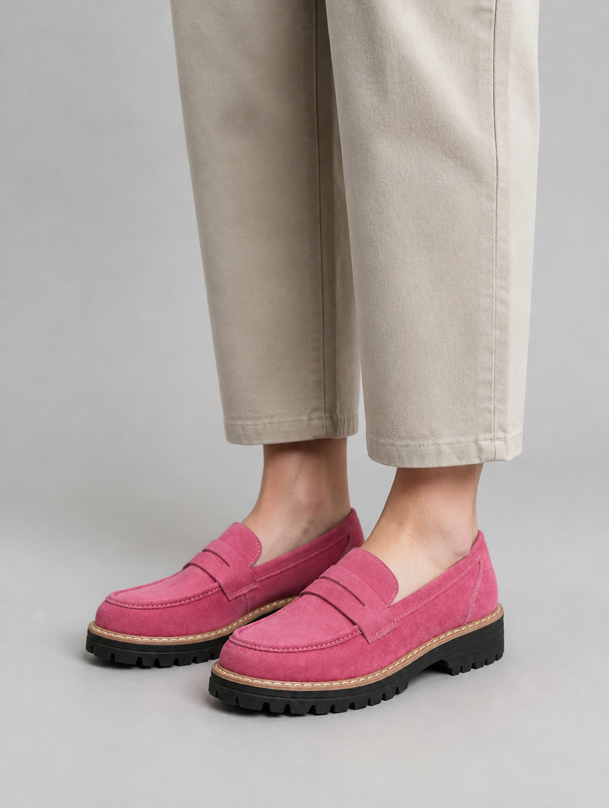 Women’s Classic Comfort Loafers – Leather Look