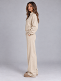 Women’s Two-Piece Tracksuit Set — Beige