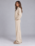 Women’s Two-Piece Tracksuit Set — Beige