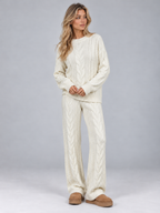 Women’s Cable Knit Two-Piece Set — Cream