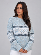 Women’s Fair Isle Christmas Jumper — Light Blue
