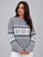 Women’s Fair Isle Christmas Jumper — Grey