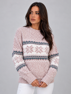 Women’s Fair Isle Christmas Jumper — Pink