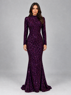 Women’s Sequin Maxi Dress — Purple
