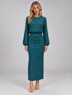 Women’s Glitter Maxi Dress — Green