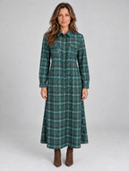 Women’s Long Sleeve Maxi Shirt Dress — Teal